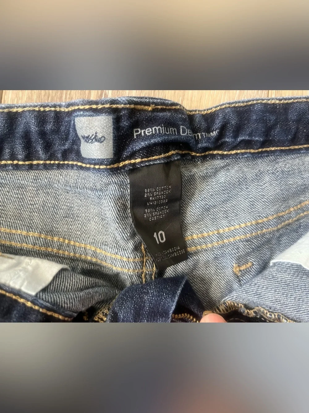Mossimo Supply Co. Dark Blue with faded fabric details Denim Shorts